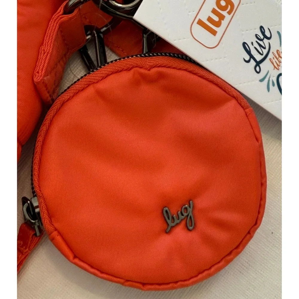 Lug Winger Papaya Orange Quilted Hobo Shoulder Bag Crossbody with Coin Pouch NWT